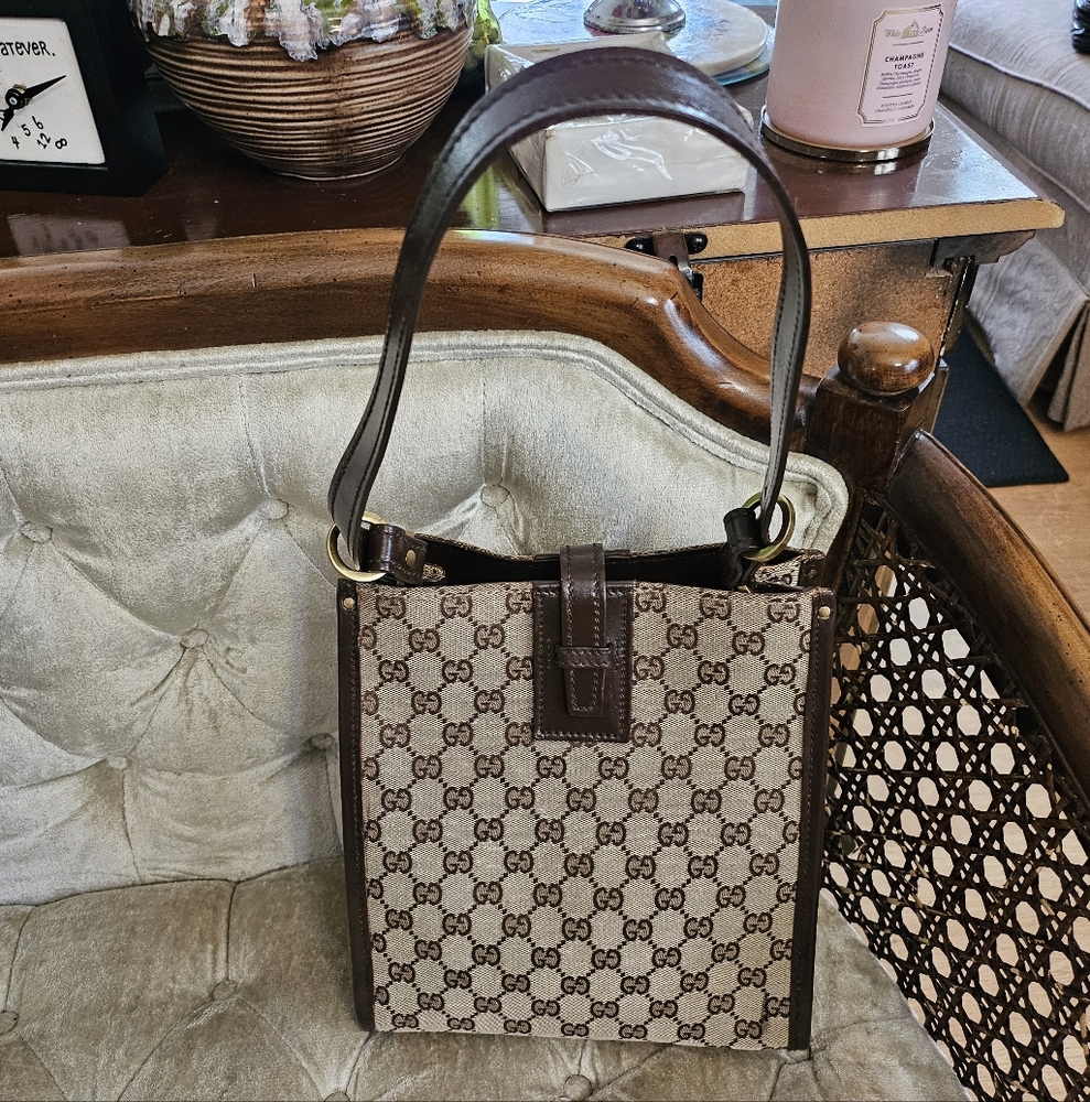 Authentic Gucci Canvas Shoulder Bag